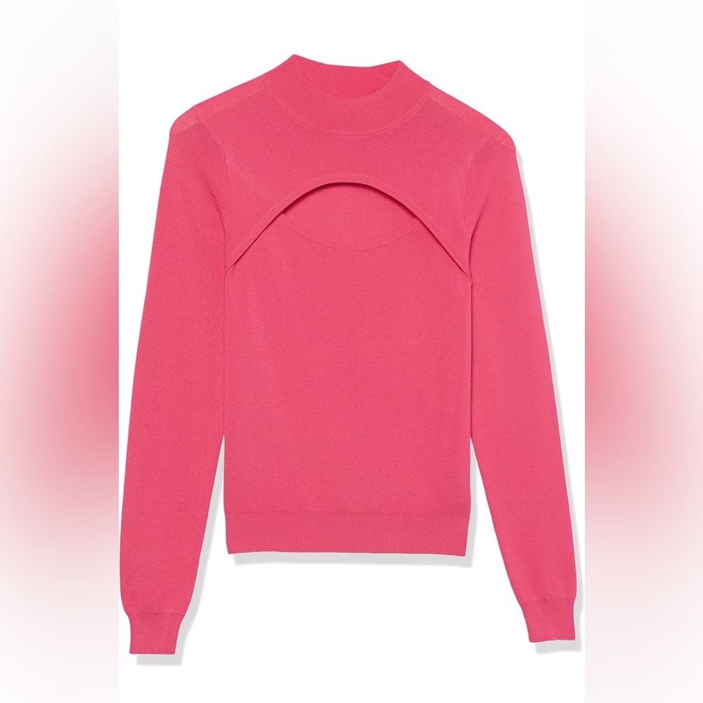 The Drop Women's Isaac Cutout Rib Mock Neck Sweater Top..size small..(NWT)pink